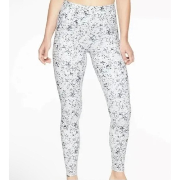 Athleta Womens Medium Sandstone Saluation Stash Pocket Speckled Full Leggings - Picture 1 of 7